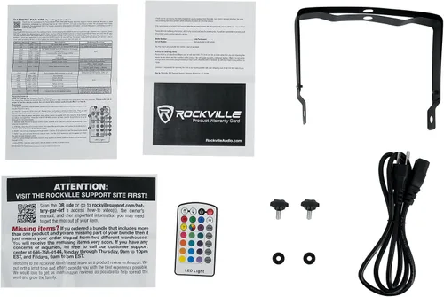 Miniatura 7 de Rockville Paquete Par de Baterías 6RF Negro, 8 Luces de Lavado Recargables+Estuche RGBWA+UV, DMX inalámbrico, control remoto RF, batería de 15