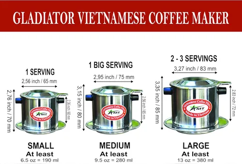 Miniatura 7 de AMT Cafetera de 6.5 onzas, filtro Phin con corcho, gotero de café atornillado para café de estilo vietnamita en casa u oficina