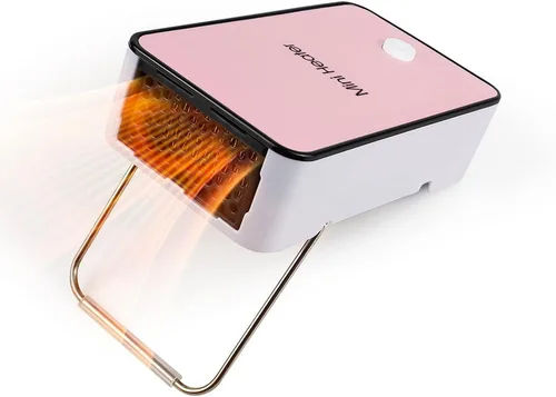 Calentador de espacio personal UCAN portátil, mini calentador de aire eléctrico para habitación, oficina, escritorio, color rosa