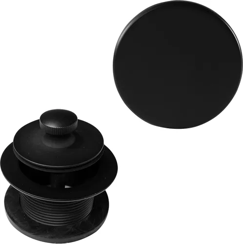 Westbrass Twist & Close D94H-62 - Juego de molduras de bañera con placa frontal flotante de desbordamiento, negro mate, D94H-62 Mate negro