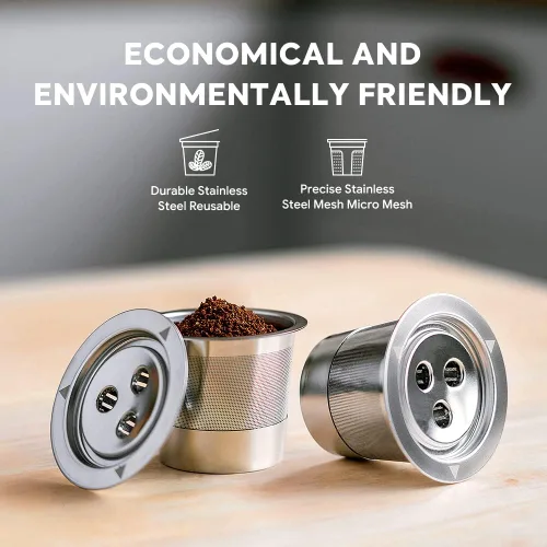 Miniatura 2 de Cápsulas Ninja K Cups reutilizables de acero inoxidable compatibles con la máquina Ninja CFP201 CFP301 Dual Brew Pro, cápsulas de café rellenables 1