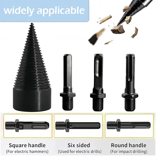 Miniatura 5 de Juego de brocas para leña, broca divisora de madera mejorada, resistente y desmontable, broca eléctrica separadora de madera, broca de fácil
