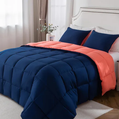 Miniatura 10 de KASENTEX - Juego de edredón individual/individual XL, reversible de doble color, plumón de ganso alternativo, ultrasuave, liviano, lavable a
