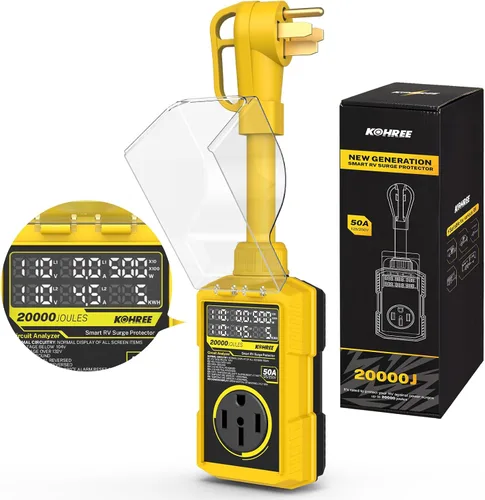 Miniatura 12 de Kohree Protector contra sobretensiones RV de 30 amperios, 18000 julios, protección contra sobretensiones de sobretensión, adaptador de enchufe RV