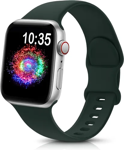 Miniatura 25 de TreasureMax - Correa deportiva compatible con Apple Watch de 38, 40, 41, 42, 44, 45, 46 y 49 mm, correa de silicona suave compatible con Apple Watch
