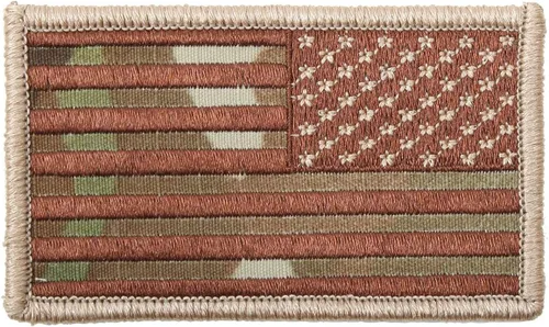 Miniatura 6 de Rothco Parche de la bandera americana, gancho trasero (reverso negro/plateado)