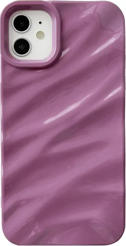 Miniatura 9 de Caseative Funda para iPhone 11, funda suave con forma de onda rizada con patrón de ondulación de agua (negro) Water Ripple Pattern Curly Wave
