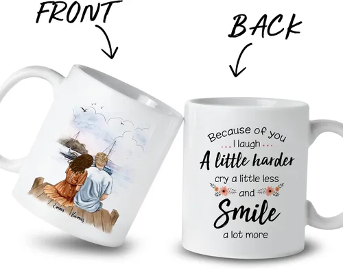 Miniatura 2 de Gossby Taza de café personalizada para parejas, regalo personalizado para pareja, con diseño, nombre, aniversario, día de San Valentín, regalo