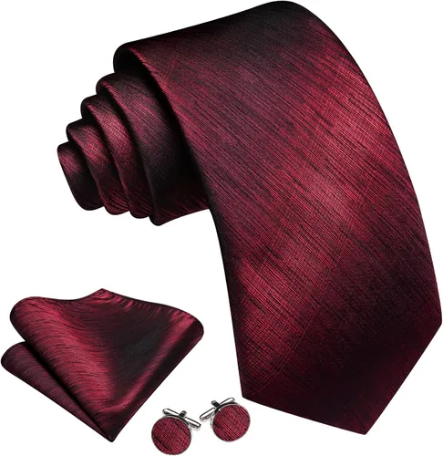 Miniatura 354 de Barry.Wang Juego de corbatas para hombre, corbata de seda a rayas, tejido a cuadros, gemelos formales, negocios, boda