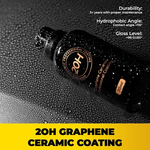 Miniatura 2 de Revestimiento de cerámica de grafeno 20H para automóviles, 2.4 fl oz, revestimiento de cerámica profesional, acabado de alto brillo, hidrofóbico