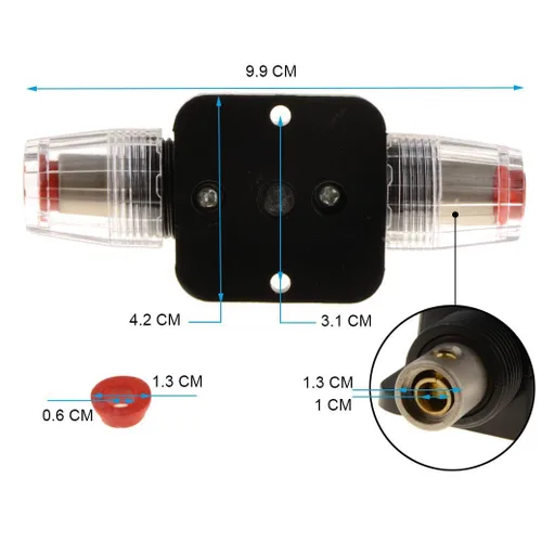 Miniatura 6 de ZOOKOTO 12V-24V DC 150A Disyuntor en Línea para Audio de Coche, Porta Fusibles con Reinicio, Inversor para Sistema de Interruptor de Estéreo