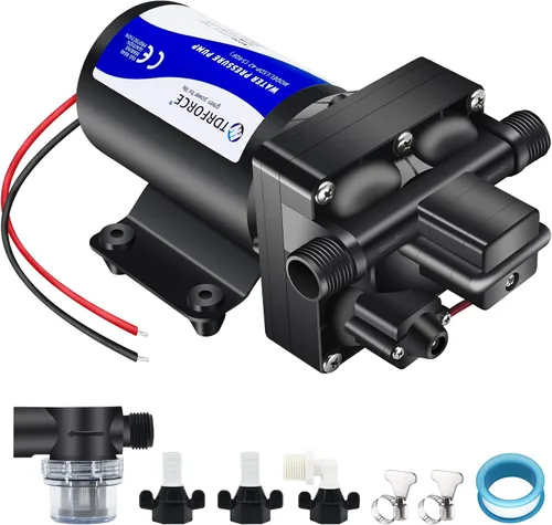 Miniatura 6 de Bomba de circulación de agua dulce de 110 V, bomba de refuerzo de aumento de presión de 4 GPM, bomba de transferencia de 45 PSI, autocebante bajo