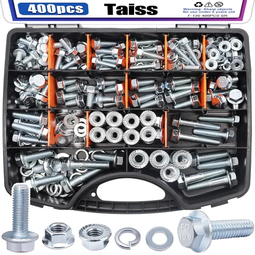 Miniatura 13 de Taiss Surtido de pernos hexagonales y tuercas 1/4-20,5/16-18,3/8-16,1/2-13(1/2" a 2-1/2") Kit de surtido de tuercas y pernos de acero inoxidable 304
