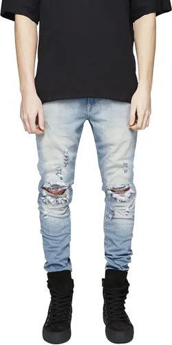 Miniatura 3 de LONGBIDA - Jeans para hombre, de tiro ajustado, con roto y desgastados