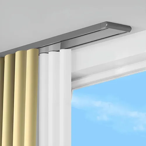 Miniatura 9 de Silent Heavy Duty Curtain Track System - 15.4FT Ceiling Mounted Double Rail for Home, Office, Hotel, RV, School & Garage - White, Smooth Gliding