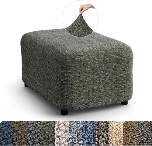 PAULATO BY GA.I.CO. Funda para otomán - Funda extensible para taburete - Protector de puf para mascotas y niños - Funda suave para otomán - Fundas