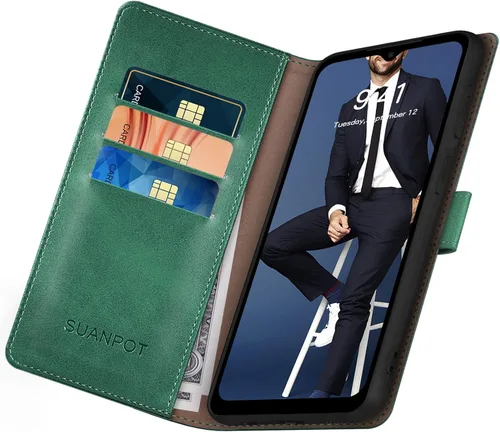 Miniatura 4 de SUANPOT Funda tipo cartera para Samsung Galaxy A13 5G/4G/A04/A04S 4G con bloqueo RFID, tarjetero y tarjetero de piel sintética, funda protectora