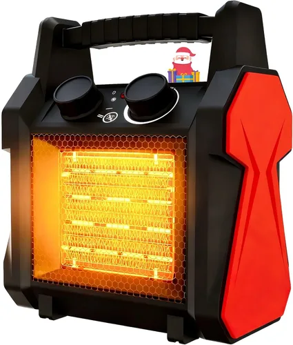 Calentadores para exteriores para patio, calentador de garaje de 1500 W con protección contra sobrecalentamiento, calentador eléctrico portátil