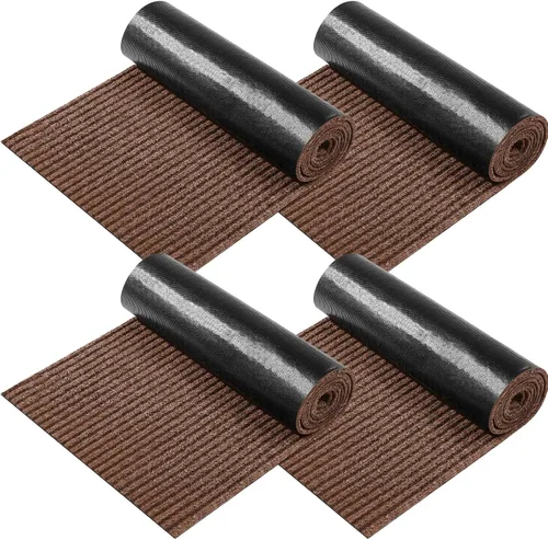 Miniatura 10 de Nuanchu 4 rollos grandes semiacabados para exteriores de 16 x 79 pulgadas, tapete para puerta angosta, antideslizante, impermeable, para baño