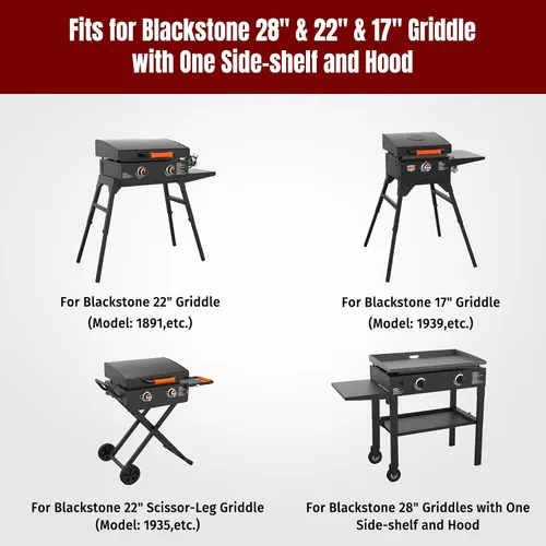 Miniatura 2 de SHINESTAR Cubierta de Parrilla para Blackstone de 22" y 28" Cubierta de Parrilla de Estante Único con Capucha y Soporte, Cubierta Impermeable