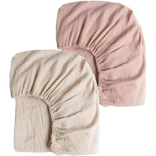 Miniatura 8 de Konssy Sábanas de Muselina para Cuna para Niña y Niño, 2 Piezas de Sábanas de Bebé de Algodón Suave y Transpirable para Colchón de Cuna Estándar