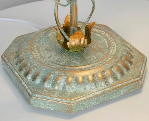 Miniatura 7 de Meefad Lámpara de mesa floral, elegantes lámparas de mesita de noche con pantalla de cristal, luz nocturna para niñas para escritorio pequeño
