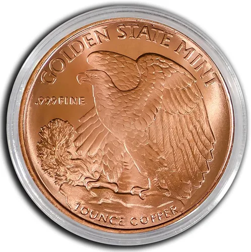 Miniatura 4 de Paquete de 10 medallones redondos de cobre Walking Liberty de 1 oz en cápsulas protectoras