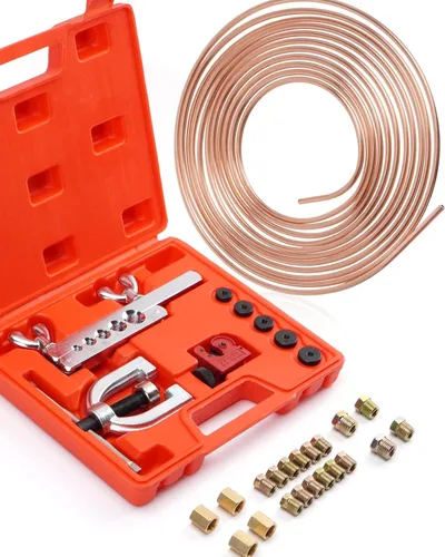 Miniatura 8 de Kit de línea de freno con revestimiento de cobre 3/16 de 25 pies (incluye 16 accesorios y 4 uniones de línea de freno) + kit de herramientas
