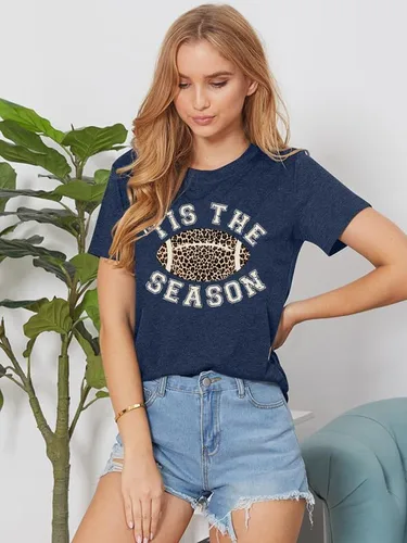 Miniatura 4 de Camisetas de fútbol para mujer para el día del partido, camiseta gráfica de fútbol domingo, camiseta de fondo