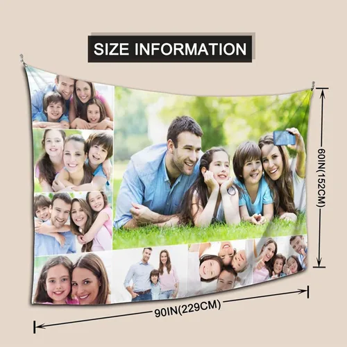 Miniatura 6 de Nsipan Tapiz personalizado para subir imágenes, texto fotográfico, decoración de pared, colección de collage de dormitorio, decoración