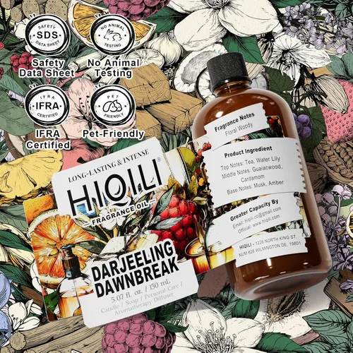Miniatura 7 de HIQILI Darjeeling Dawnbreak Aceite de Fragancia para Difusor, Vela y Jabón, Fabricación de Perfume y Spray para Ropa de Cama, Aroma Amaderado, Aroma