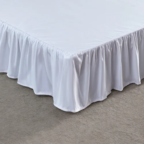 Miniatura 12 de SLEEP ZONE - Faldas plisadas de cama tamaño completo, con caída a medida de 15 pulgadas, de fácil ajuste, antiestáticas, resistentes a la Beige