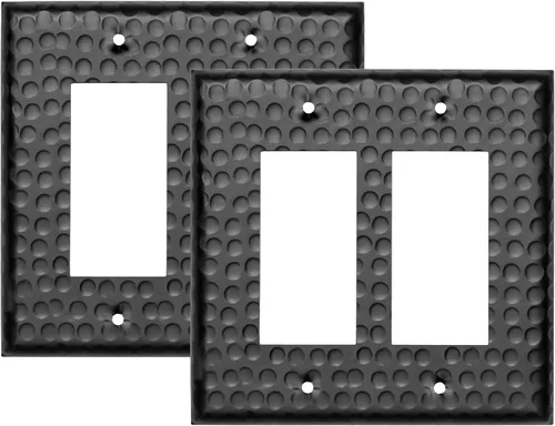 Miniatura 9 de Monarch Abode placa de pared basculante de una banda, placa de pared de cobre puro martillado a mano para un solo interruptor, cubierta decorativa