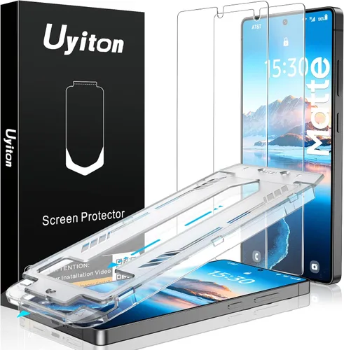 Miniatura 23 de Uyiton UnBreak-Glass - Protector de pantalla de privacidad para Samsung Galaxy S25 Ultra, soporte ultrasónico de huellas dactilares, marco de Negro