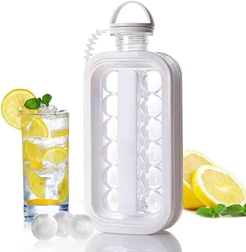 Miniatura 4 de Uncork & Uncap Bandeja para cubitos de hielo y botella de agua 2 en 1 Ball Maker (blanco)