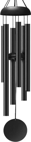 Campanillas de viento para exteriores, campanillas de viento de metal de tono profundo de 32 pulgadas con 6 tubos de aluminio grueso, campanillas de