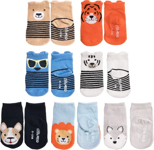 Miniatura 4 de Little Me Paquete de 8 calcetines para bebé temática de animales de 0 a 12 meses Multi