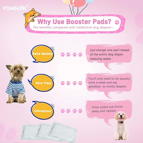 Miniatura 2 de Forros de pañales para perros para perros machos y hembras, 100 unidades, almohadillas de refuerzo de pañales desechables súper absorbentes
