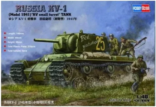Miniatura 5 de Hobby Boss Tanque ruso KV-1 modelo 1942 con kit de construcción de modelo de vehículo de torreta simplificada