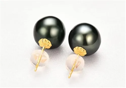 Miniatura 3 de Black Pearl Stud Earrings 14K Gold Filled Genuine Cultured Pearl Jewelry Gifts
