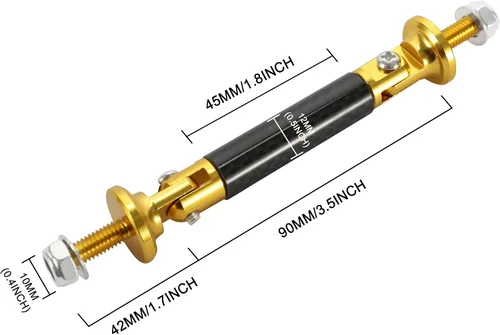 Miniatura 2 de TOMALL 2 piezas 45mm de fibra de carbono dorado para coche, varillas ajustables universales para parachoques delantero/trasero, soporte de divisor