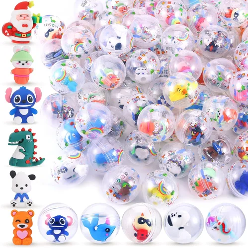 Miniatura 8 de 100 paquetes de cápsulas para máquina expendedora de bolas de goma con lindos juguetes de dibujos animados en miniatura, cápsulas pequeñas rellenas