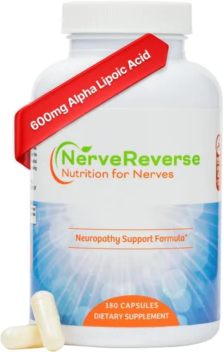 NerveReverse Neuropatiy Support Formula - Ácido alfa lipoico 600 mg, benfotiamina extra fuerza, B12, B9, B6 y D3 - Soporte para nervios, energía y