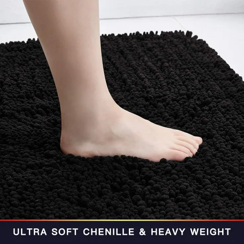 Miniatura 150 de Walensee Alfombra de baño antideslizante (24x17 pulgadas, rosa polvoriento) absorbente de agua, súper suave, lanuda de felpilla, lavable a máquina