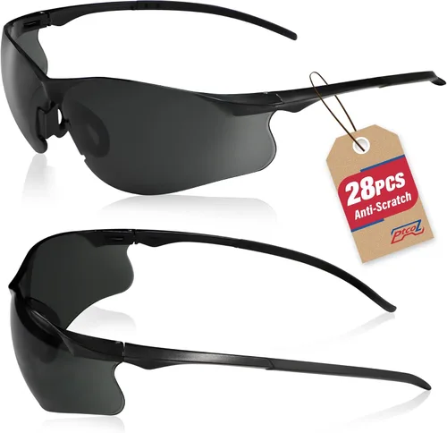 Miniatura 32 de Paquete de 3 lentes de seguridad tintados ámbar: lente de policarbonato antiarañazos con certificación ANSI Z87.1, protección UV para construcción