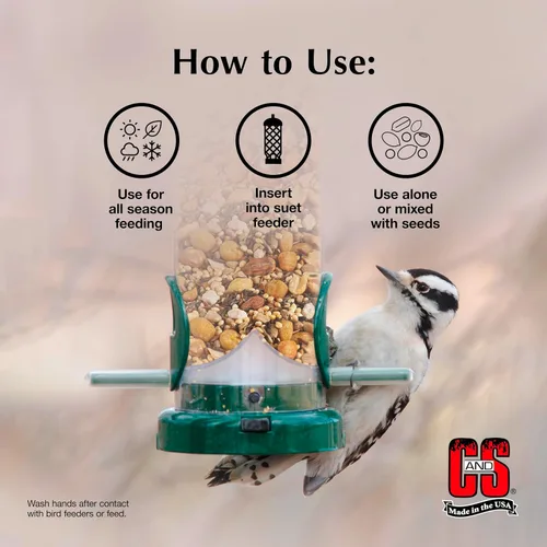 Miniatura 4 de C&S Pepitas de sebo para pájaros carpinteros, comida para pájaros silvestres al aire libre para pájaros carpinteros, parpadeo y más, 27 onzas
