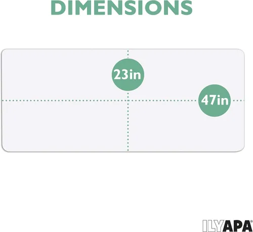 Miniatura 2 de Ilyapa Tapete de escritorio de oficina, tapete texturizado transparente, 47 x 23 pulgadas, protector de escritorio de plástico transparente