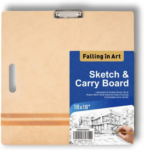 Miniatura 8 de Falling in Art 14x18 Tablero de bocetos, tabla de dibujo portátil para artistas con clip resistente y bandas de goma, tabla de dibujo portátil
