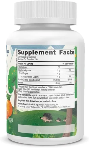 Miniatura 2 de Nordic Naturals Gomitas de vitamina C para niños - Tangy Tangerine - 60 gomitas - Suplemento vegano de vitamina C - Apoyo a la inmunidad infantil
