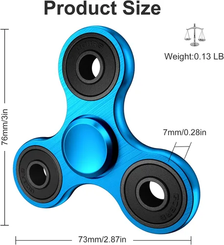Miniatura 5 de Juguetes Spinner Fidget, Rodamientos de Acero Inoxidable de Alta Velocidad de 2 a 5 Minutos de Giro, Juguetes Spinner EDC Alivian y Reducen el Azul